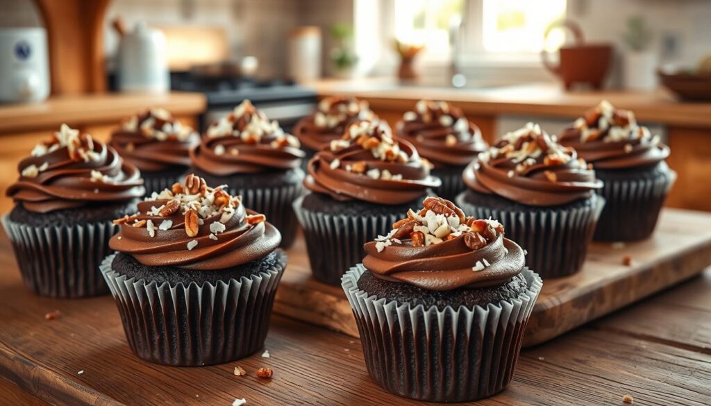 German Chocolate Cupcakes