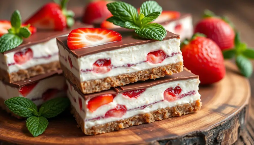 Strawberry Cheesecake Snickers Bars