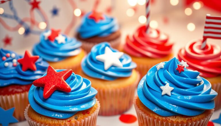 cupcakes with blue and red frosting ideas