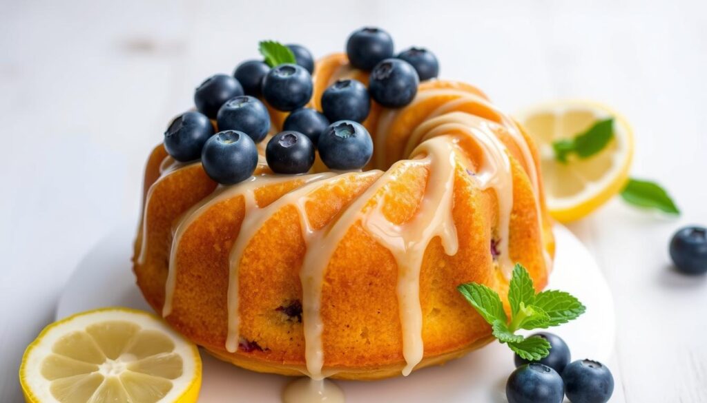 lemon blueberry mini bundt cake