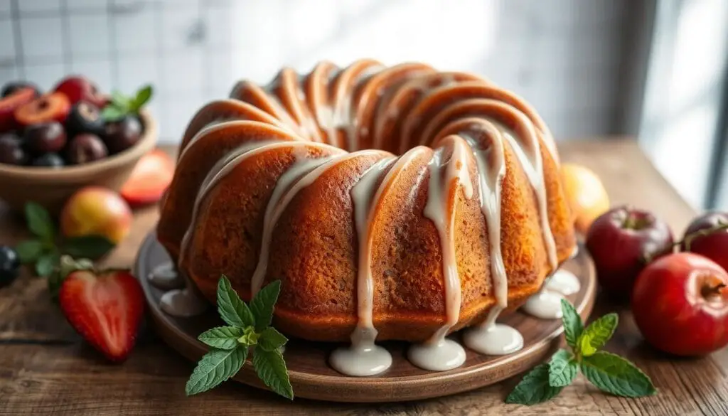 Bundt cake with glaze