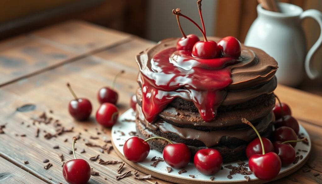 Chocolate Cake with Cherry Pie Filling