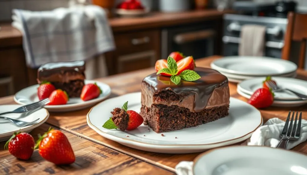 Chocolate Pudding Cake Presentation