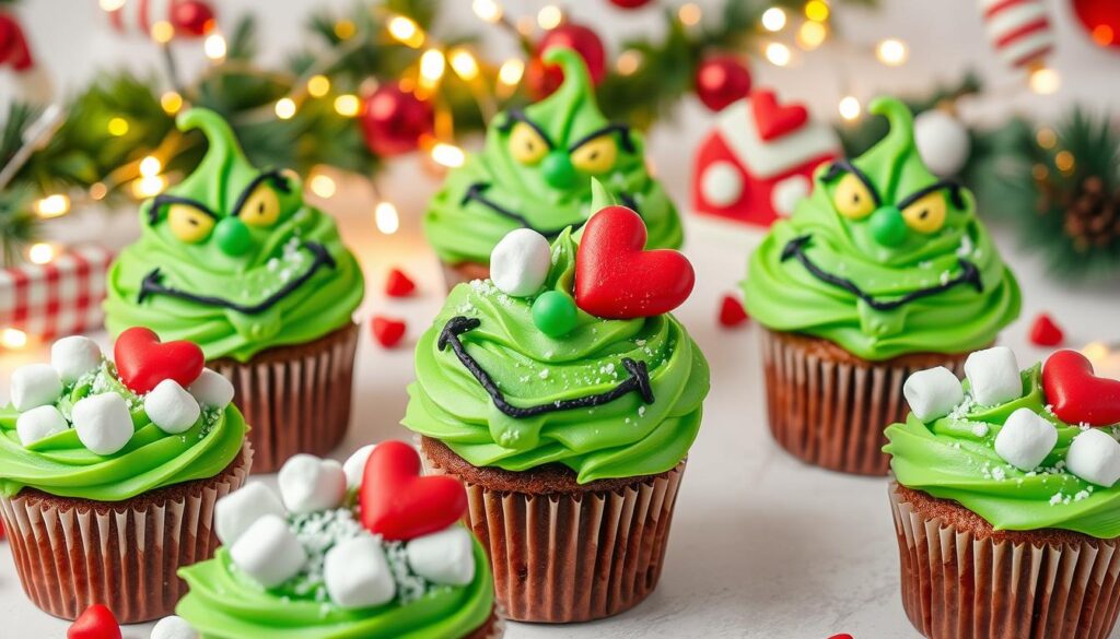 Grinch cupcakes