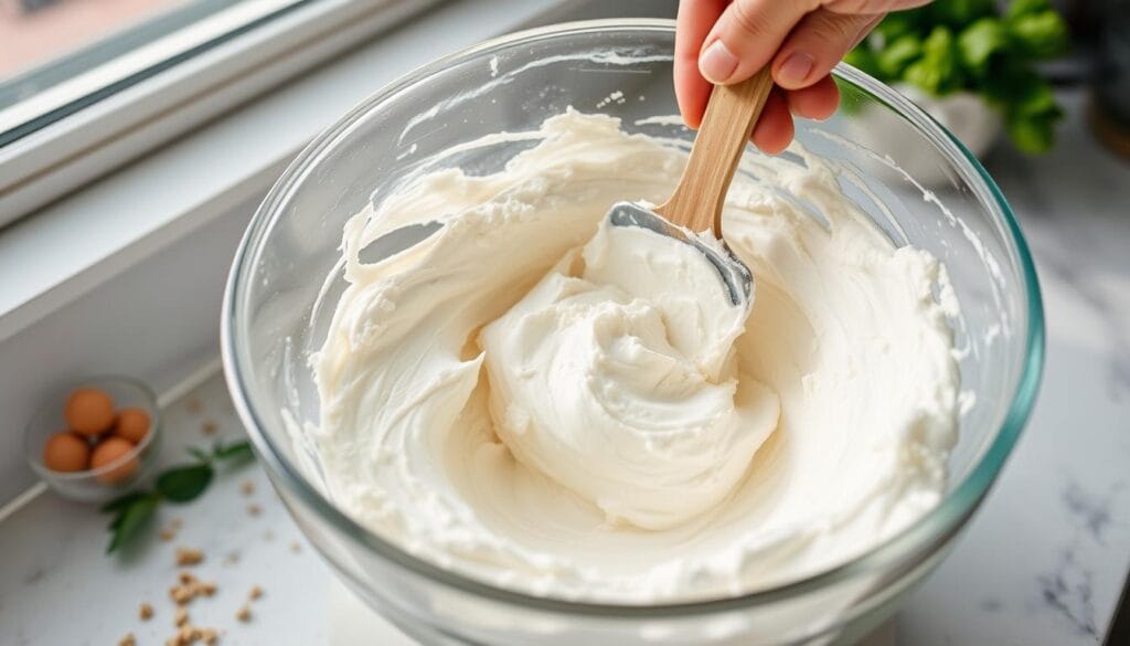 Mixing cream cheese