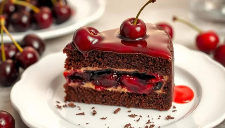 chocolate cake with cherry pie filling