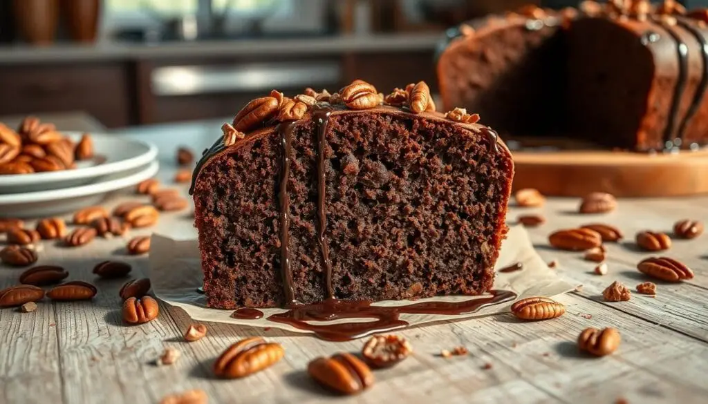 easy chocolate pecan pound cake