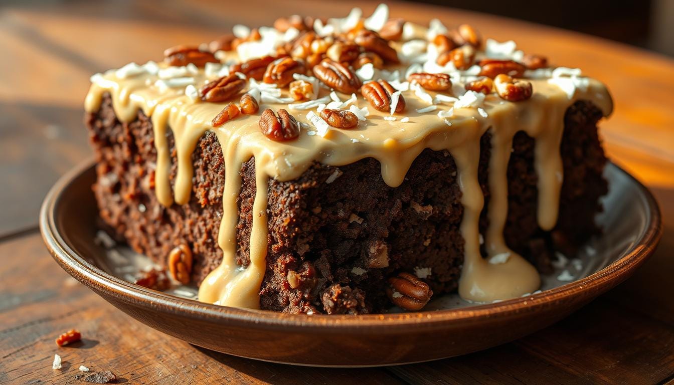 german chocolate poke cake