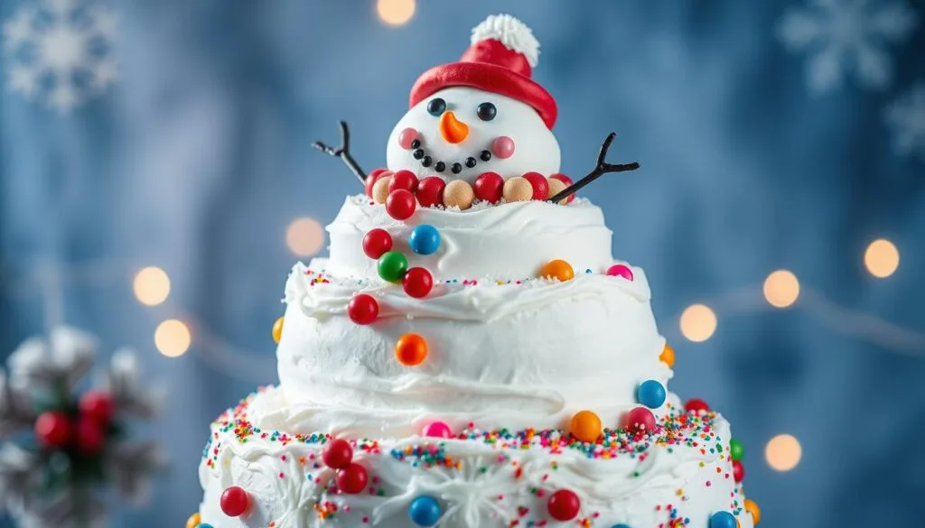 Whimsical Snowman Cake