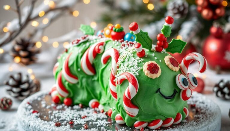 christmas caterpillar cake