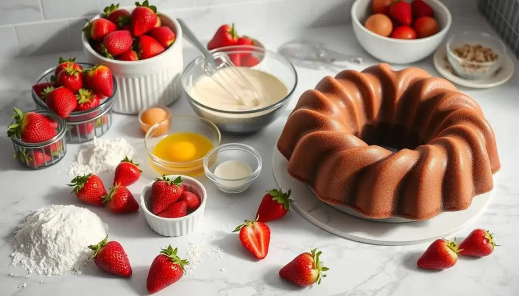 Strawberry Bundt Cake Preparation Steps