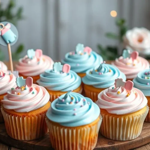 gender reveal cupcakes