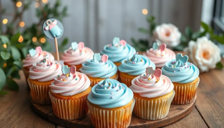 gender reveal cupcakes