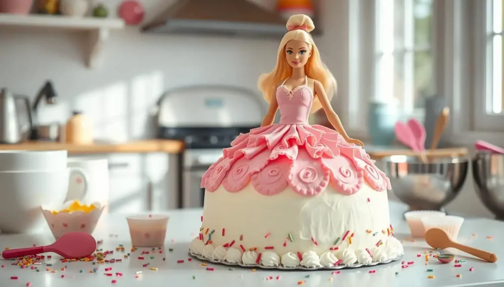 Barbie Doll Cake Preparation