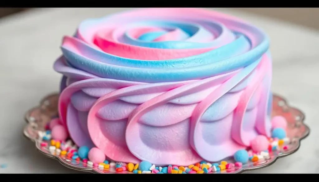 Cotton Candy Cake Swirl Technique